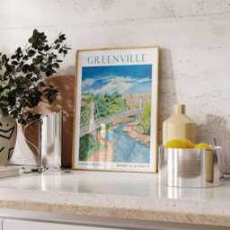 Greenville, South Carolina Travel Print, Greenville Poster, Wall Art, Decor, Gift - thumbnail 3
