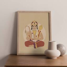 Hanuman Wall Art, Hindu Artwork, God Illustration, Illustration, Art, Ramayana - thumbnail 3