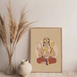 Hanuman Wall Art, Hindu Artwork, God Illustration, Illustration, Art, Ramayana - thumbnail 2