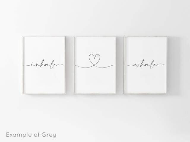 Inhale Exhale Prints, Relax Sleep, Set Of 3, Bedroom Bathroom Wall Art, Modern Home Decor, Bath Print, Quote, Breathe Print - image 1