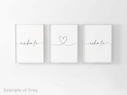 Inhale Exhale Prints, Relax Sleep, Set Of 3, Bedroom Bathroom Wall Art, Modern Home Decor, Bath Print, Quote, Breathe Print - thumbnail 1