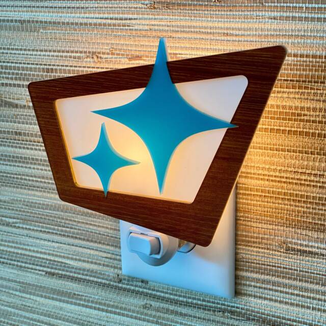 Mid Century Modern Star Night Light Space Age Decor - image 1