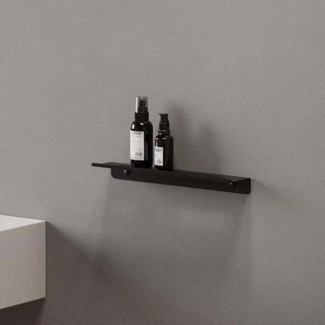Steel Floating Shelf Shower Shelf - Black Or White Bathroom Storage - 25cm-9.84 - image 1