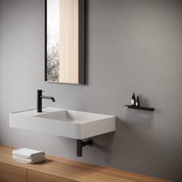 Steel Floating Shelf Shower Shelf - Black Or White Bathroom Storage - 25cm-9.84 - thumbnail 2