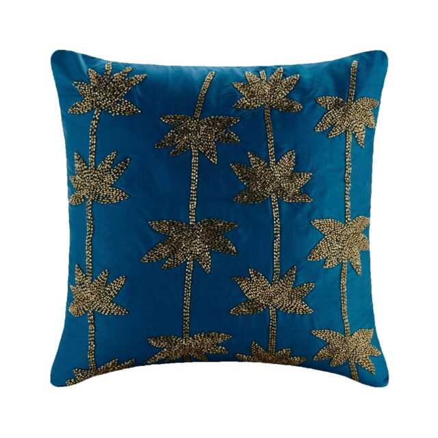 "Decorative Lotus Throw Pillow Cover 16""x16" - image 1