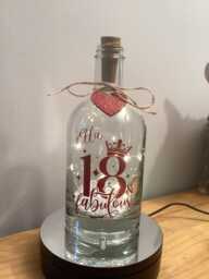 Personalised 18Th Birthday Light Up Bottle, Bottle Lamp With Gift Messaging Service & Bag