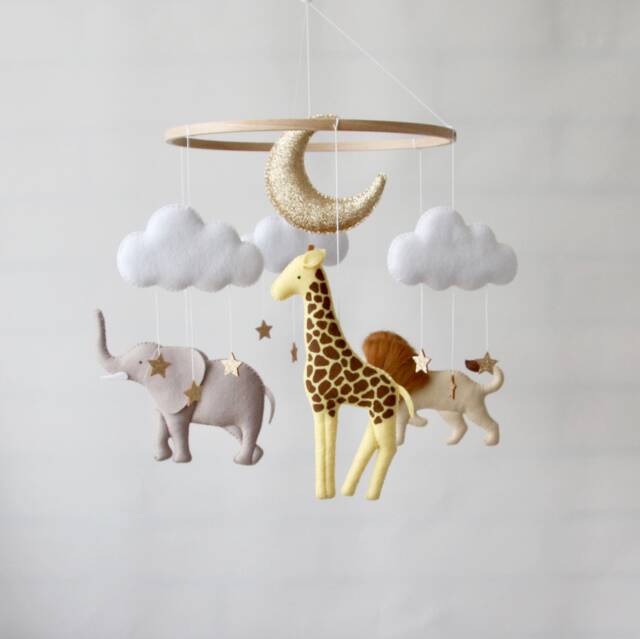 Safari Animal Mobile Nursery Jungle Theme Crib Baby Neutral Animals Africa Girl - image 1