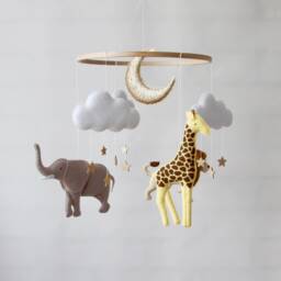 Safari Animal Mobile Nursery Jungle Theme Crib Baby Neutral Animals Africa Girl - thumbnail 3