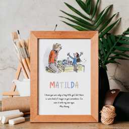 Personalised Matilda Name Print, Roald Dahl Decor, Kids Bedroom Gift - thumbnail 2