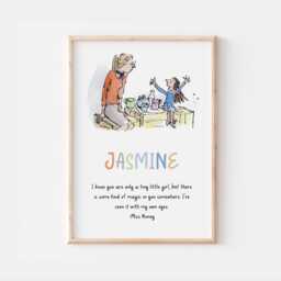 Personalised Matilda Name Print, Roald Dahl Decor, Kids Bedroom Gift - thumbnail 1
