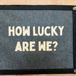 How Lucky Are We - Felt Pennant Flag Banner Vintage Travel Wall Decor Hanging - thumbnail 2