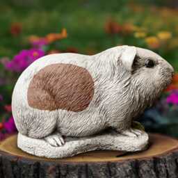 Stone Guinea Pig Sculpture Concrete Figurine Cement Wildlife Statue Garden Animal Ornament Guinea Decoration Handmade Yard Art - thumbnail 2