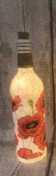 Decoupage Light Up Bottle & Vase Set - Poppy Mother's Day Gift - thumbnail 3