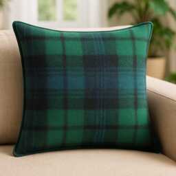 100% Wool Tartan Cushion Cover Scottish Style, Double-Stitched Edge - thumbnail 2