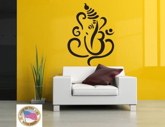 Wall Decal Design Vinyl Home Art Decor Sticker Decals Mural Yoga Ganesha Elephant Buddhism Om India Buddha - 234D - image 1