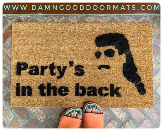 Party's in The Back Mullet Doormat - Funny Redneck Gift Damn Good Doormats 0+ - image 1