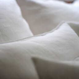 Linen Bedding Set - Queen Size, White - 6 Pcs Best Wedding Gift - thumbnail 2
