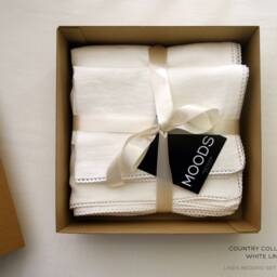 Linen Bedding Set - Queen Size, White - 6 Pcs Best Wedding Gift - thumbnail 4