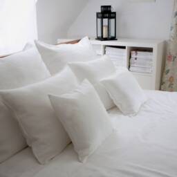 Linen Bedding Set - Queen Size, White - 6 Pcs Best Wedding Gift - thumbnail 3