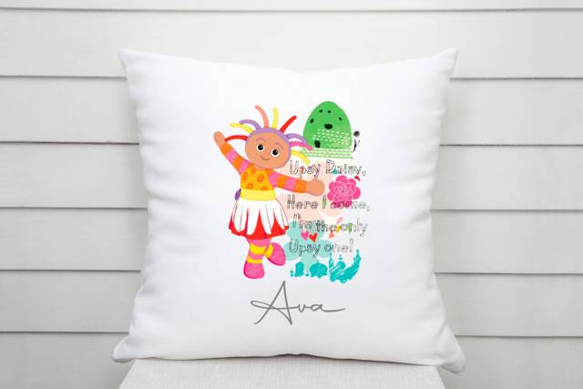 Personalised Nursery Cushion Cover, Upsy Daisy in The Night Garden Style, Nursery, Toddler Gift, Baby Boy Or Girl Gift