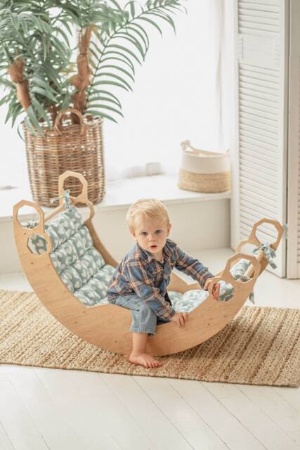 Pillow For Arch Rocker, 100% Cotton Baby Pillow, Cushion Climbing Arch, Montessori Furniture - image 1