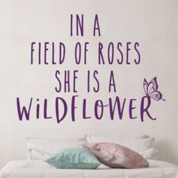 She Is A Wildflower in Field Of Roses, Wildflower Decal, Wall Nursery, Nursery Decor, Girl Decal - thumbnail 3