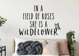 She Is A Wildflower in Field Of Roses, Wildflower Decal, Wall Nursery, Nursery Decor, Girl Decal - thumbnail 1