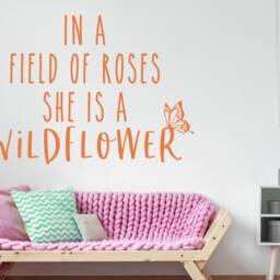 She Is A Wildflower in Field Of Roses, Wildflower Decal, Wall Nursery, Nursery Decor, Girl Decal - thumbnail 2