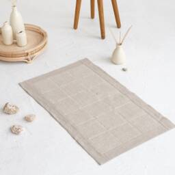 Natural Washable Bath Mat Made Of Natural Linen & Waffle Fabrics - thumbnail 2