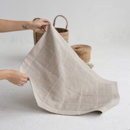 Natural Washable Bath Mat Made Of Natural Linen & Waffle Fabrics - thumbnail 4