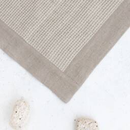 Natural Washable Bath Mat Made Of Natural Linen & Waffle Fabrics - thumbnail 3