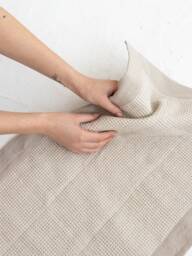 Natural Washable Bath Mat Made Of Natural Linen & Waffle Fabrics