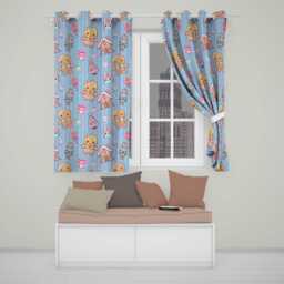 Cute Gingerbread Girl Candy House Sweet Blue Stripe Background Seamless Pattern Readymade Eyelet Ring Top Thermal 100% Blackout Curtains