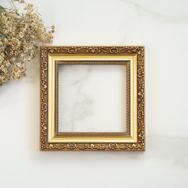 6x6 in - 15x15cm Ornate Gold Leaf Wood Picture Frame For Art Gallery Wall - image 1