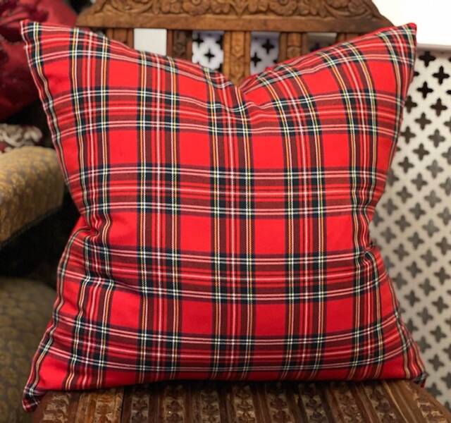 Christian Lacroix Reverse Tartan Face Fabric Christmas Theme Custom Handmade Design Varries - image 1