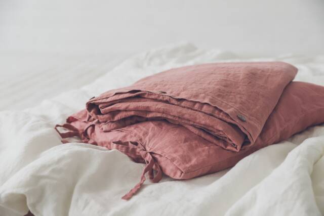 Natural Linen Bedding Set Duvet Cover With Ties & Pillowcase - image 1