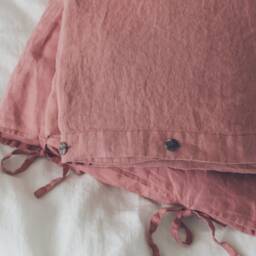 Natural Linen Bedding Set Duvet Cover With Ties & Pillowcase - thumbnail 2