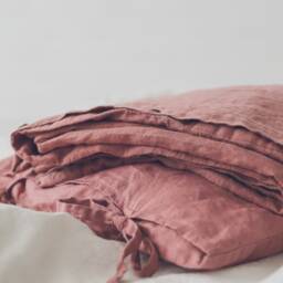 Natural Linen Bedding Set Duvet Cover With Ties & Pillowcase - thumbnail 3