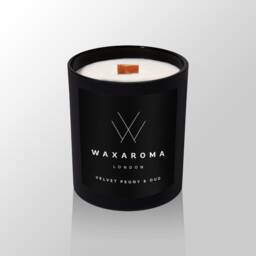 Velvet Peony & Oud Candle Scented Soy Wax Candle, Luxury Jar - thumbnail 3