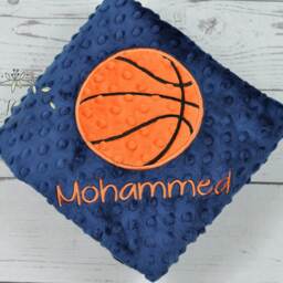 Personalized Basketball Minky Baby Blanket-Personalized Baby Minky Blanket-Basketball Blanket-Sports Blanket - thumbnail 3