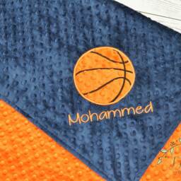 Personalized Basketball Minky Baby Blanket-Personalized Baby Minky Blanket-Basketball Blanket-Sports Blanket - thumbnail 2