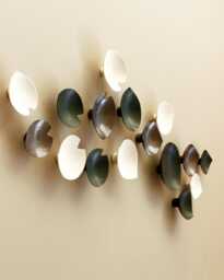 Ceramic Calla Lily Wall Sculpture - Bronze, Dark Green, Porcelain Art - 16 Piece - thumbnail 1