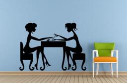 Manicure Beauty Nail Design Two Girls Women Female Chicks Spa Salon Wall Or Car Vinyl Peal & Stick Removable Sticker Decal L1449 - thumbnail 1