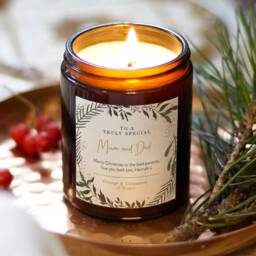 Personalised Christmas Candle Gift For Parents Botanical Soy Wax Scented - thumbnail 1