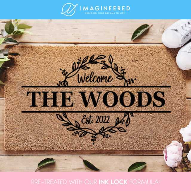 Custom Welcome Door Mat - Doormat Personalized Established Date Housewarming Gift Porch Decorations - image 1