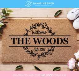 Custom Welcome Door Mat - Doormat Personalized Established Date Housewarming Gift Porch Decorations - thumbnail 1