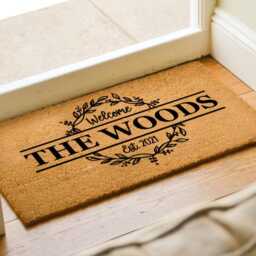 Custom Welcome Door Mat - Doormat Personalized Established Date Housewarming Gift Porch Decorations - thumbnail 2