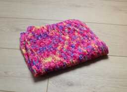 A70 Hand Knitted Baby Blanket, Multi-Coloured Blanket, Handmade Blanket, Stripey Pram Blanket, Handknitted Blanket, New Gift