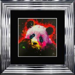 Patrice Murciano Wall Art - Panda Pop Framed Print With Border - 55cm X 55cm Choice Of Frame Colour - thumbnail 2