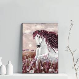 A3 A4 Horse Art Print - Wall Art Woodland Forest Animals Nursery Equestrian White Decor - thumbnail 3
